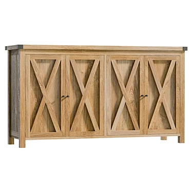  Modern Wood Storage Sideboard 3D model image 1 