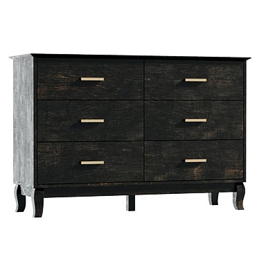 Ingvar 6-Drawer Dresser with UV-Textured Finish 3D model image 1 