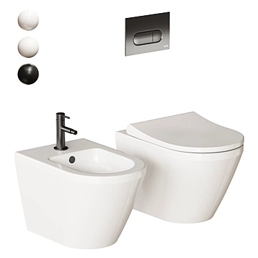 Integra Wall-Hung WC & Bidet 3D model image 1 