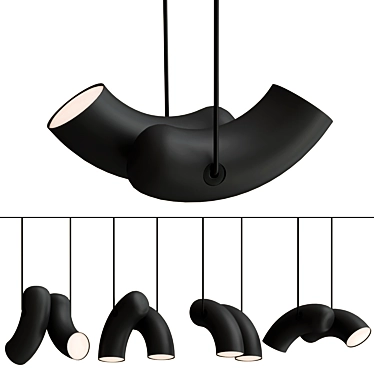 Sleek Hyphen Pendant Lighting 3D model image 1 