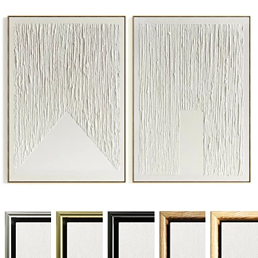 Texture Plaster Frame Set 629 3D model image 1 