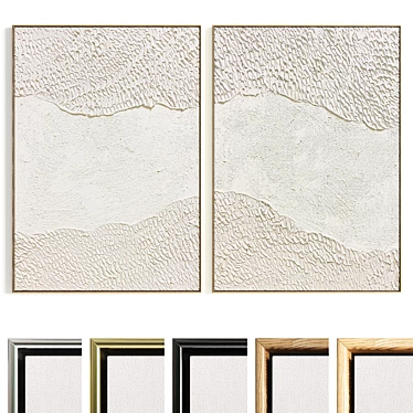 Plaster Texture Double Photo Frame 3D model image 1 