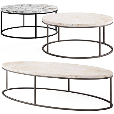 Elegant Arielle Coffee Table Collection 3D model image 1 