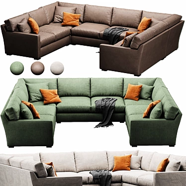 Convertible Crate&Barrel Axis Sofa 3D model image 1 