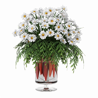 Chamomile & Carrot Bouquet 3D model image 1 