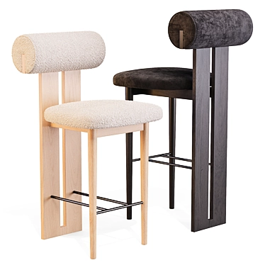 Hippo Bar Stool: Danish Design 3D model image 1 