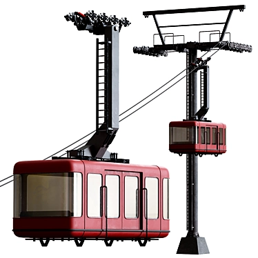 Russian Cable Car: A Scenic Ride 3D model image 1 