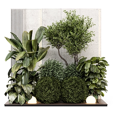 Concrete Base Vertical Garden Set 3D model image 1 