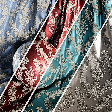 Damask Jacquard Brocade Fabric material (in 4 color themes) -07