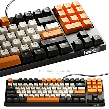 Sleek Mechanical Keyboard with Turbosmooth Technology 3D model image 1 