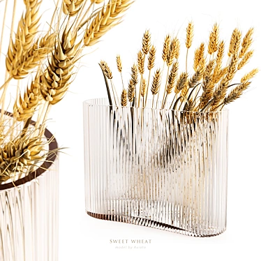 Ripple Wheat Modelling Vase 3D model image 1 