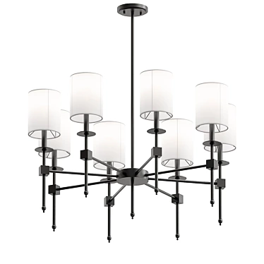 Venom Black Chandelier Fixture 3D model image 1 