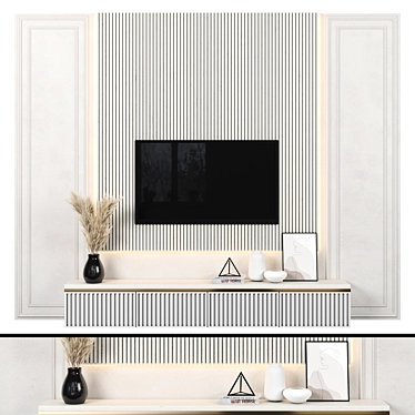 Modular TV Wall 135 - Render-Ready 3D model image 1 