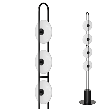 Corner Design Wheels Floor Lamp 3D model image 1 