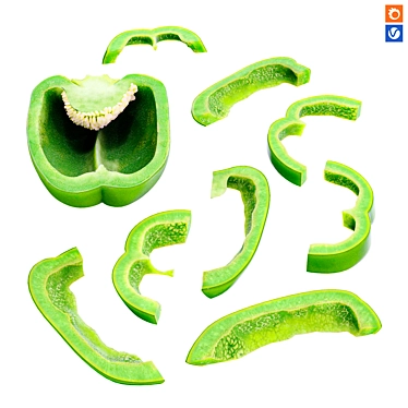 Title: Texture Ready Pepper Cut Model 3D model image 1 