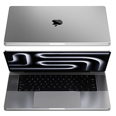 Silver Apple MacBook 16 3D 3D model image 1 