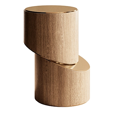 Modern Wood Metal Side Table 3D model image 1 