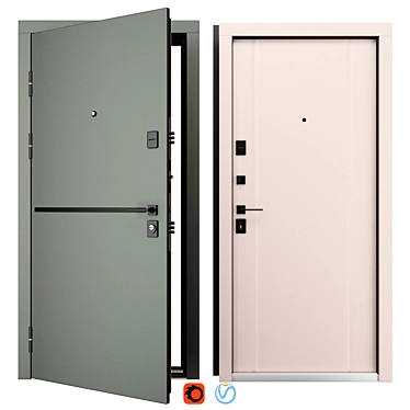 Rodos F-110 Metal Entry Door 3D model image 1 