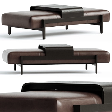 Fawkes Rectangular Ottoman: Modern Elegance 3D model image 1 