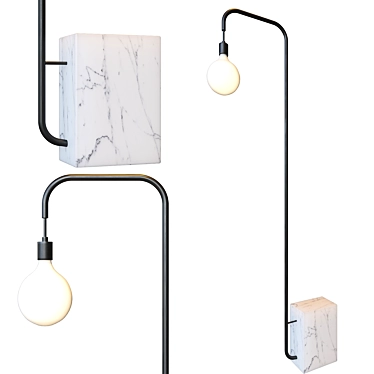 Elegant Marble Floor Lamp 3D model image 1 