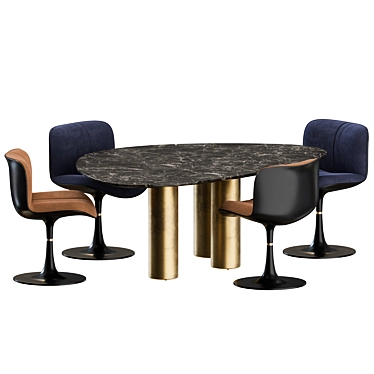 Baxter Marilyn 5-Piece Dining Set 3D model image 1 