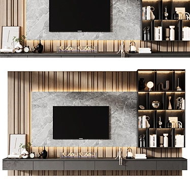 Modern TV Shelf Wall Decor 3D model image 1 