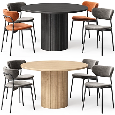 Modern Dining Set Diverse Color Options 3D model image 1 