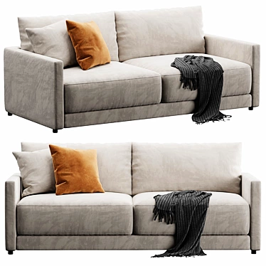 Gather Sofa: Versatile Elegance in Velvet/Leather 3D model image 1 