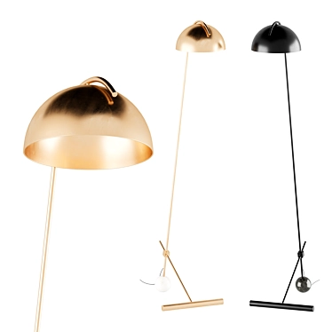 Sleek Modernistic Metal Floor Lamp 3D model image 1 