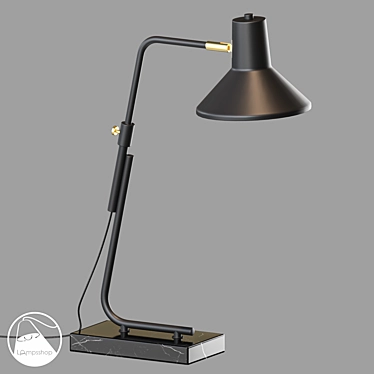 Modern Black Table Lamp 40cm 3D model image 1 