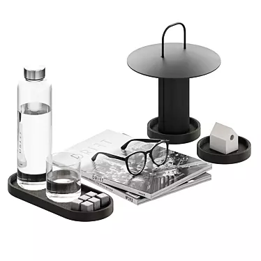 Monochrome Office Decor Set 3D model image 1 