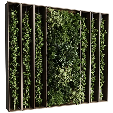 Wooden Frame Indoor Plant Divider 3D model image 1 