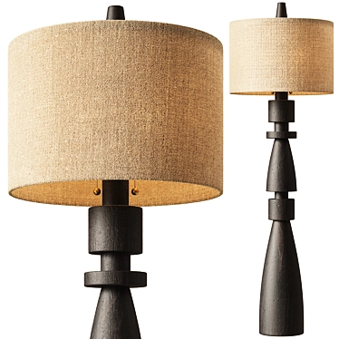 1stdibs Sculptural Wood Floor Lamp 3D model image 1 