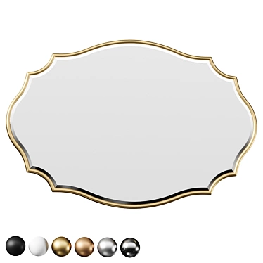 Moroccan-Inspired Oval Wall Mirror 3D model image 1 