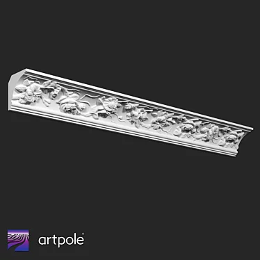 Elegant SK110 Gypsum Cornice 3D model image 1 