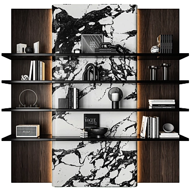 Modern Millimeter Bookcase with XForm 3D model image 1 