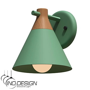 Modern Green Metal Wood Lamp 3D model image 1 