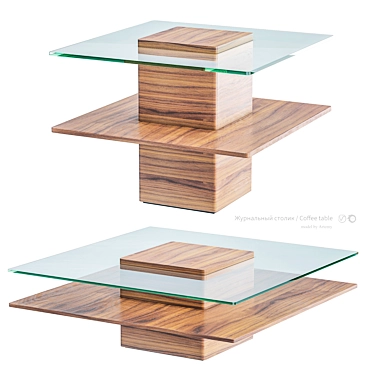 Modern Walnut Avner Tables 3D model image 1 