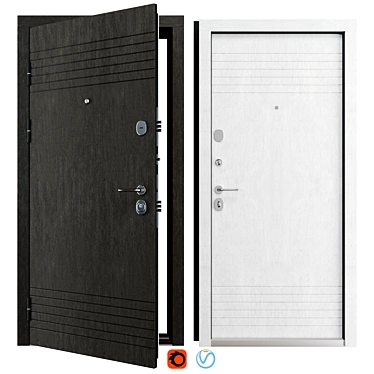 Fort Duet Metal Entry Door 3D model image 1 