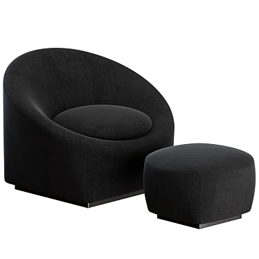 Minotti Capri Armchair Ottoman Set 3D model image 1 