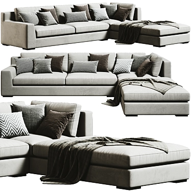 Gran Milano Sectional Chaise 02 3D model image 1 