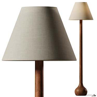 Elegant Modern Osaka Floor Lamp 3D model image 1 