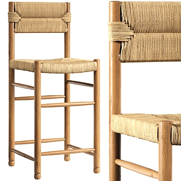 Charlotte Counter Stool Rattan Optimize 3D model image 1 