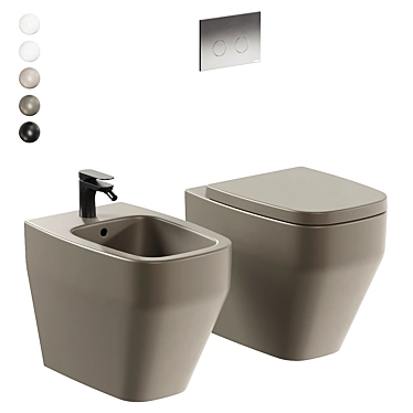 Fio Ceramic WC & Bidet 3D model image 1 