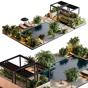 Poolside Paradise Set  Grandeur 3D model image 1 