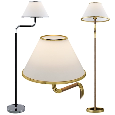 Rigby Medium Bridge Arm Floor Lamp 3D model image 1 