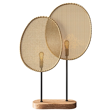 Japanese Rattan Wind Floor Lamp 3D model image 1 