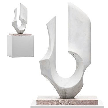 Halifax Red Marble Decor Sculpture 3D model image 1 