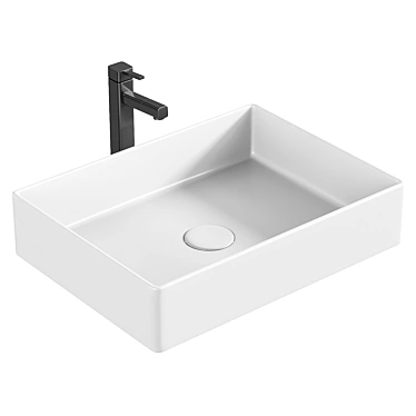 White Art&Max Sink AM-78570B-50 3D model image 1 