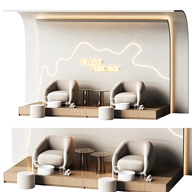 Luxury Pedicure Salon Scene 3D model image 1 